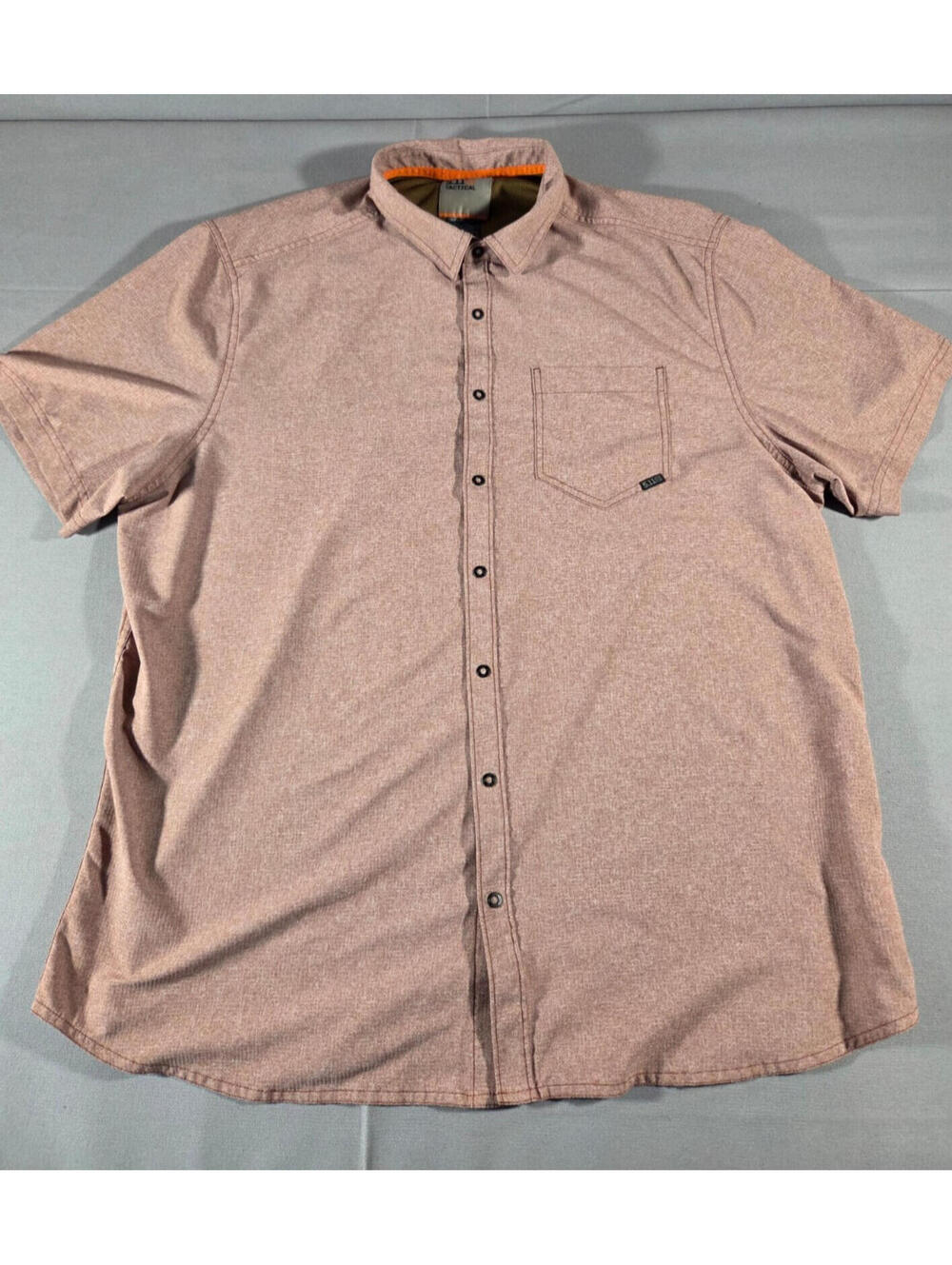 5.11 Tactical Button Up Shirt Mens XL Brown Short Sleeve Performance